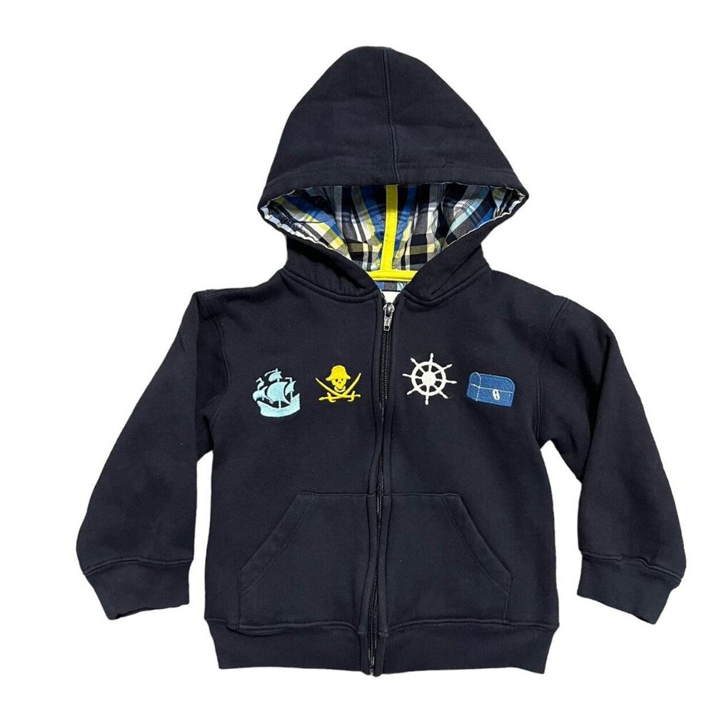 Kitestrings by Hartstrings Sz 4 Embroidered Pirate Zipper Hoodie Sweatshirt